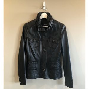 Danier Leather Jacket with Button Detail